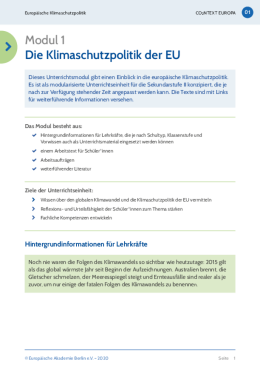 CO2NTEXT EUROPA Modul 1: Die Klimaschutzpolitik der EU