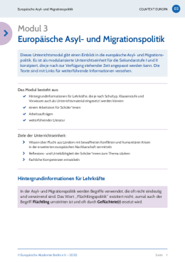 CO2NTEXT EUROPA Modul 3: Europäische Asyl- und Migrationspolitik